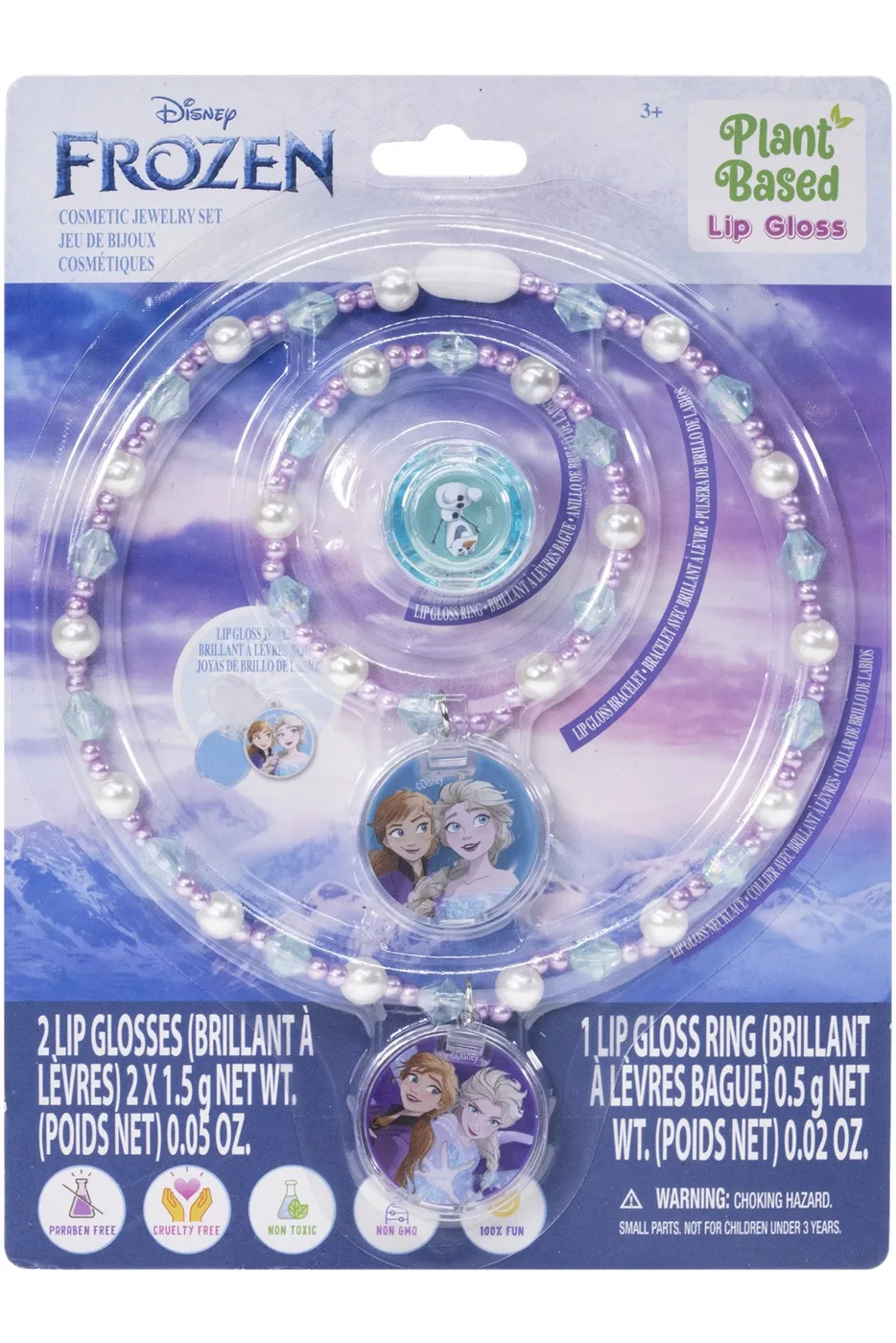 FZ4303GA_3.webp Townley Girl Frozen Jewellery Lip Gloss Set – Bracelet, Necklace and Ring with Anna, Elsa and Olaf, Ages 3+ - view 14