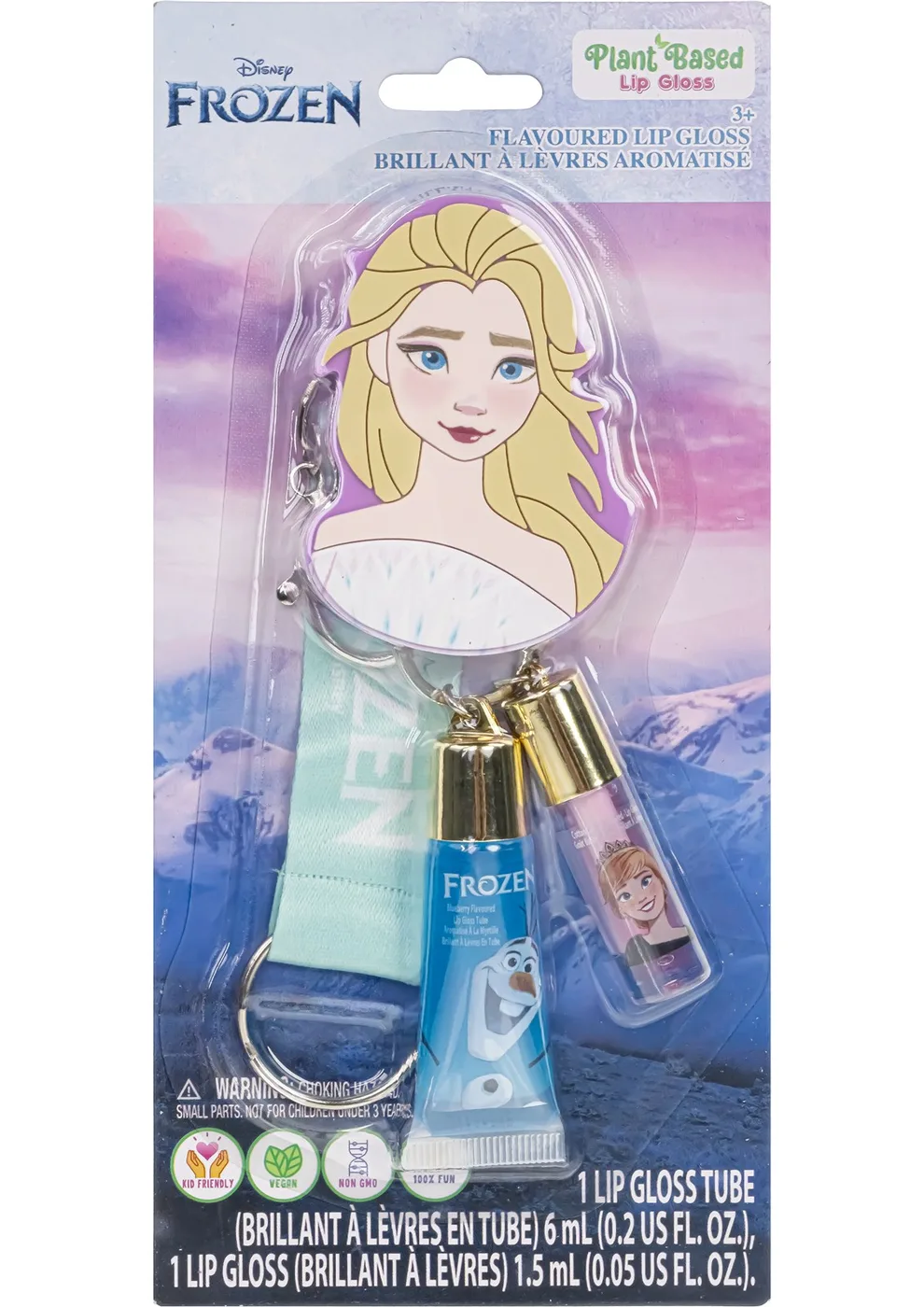 FZ4480GG_1.webp Townley Girl Frozen Lip Gloss Set with Elsa Keychain – 2 Translucent Glosses, Blueberry and Cotton Candy, Ages 3+ - view 12