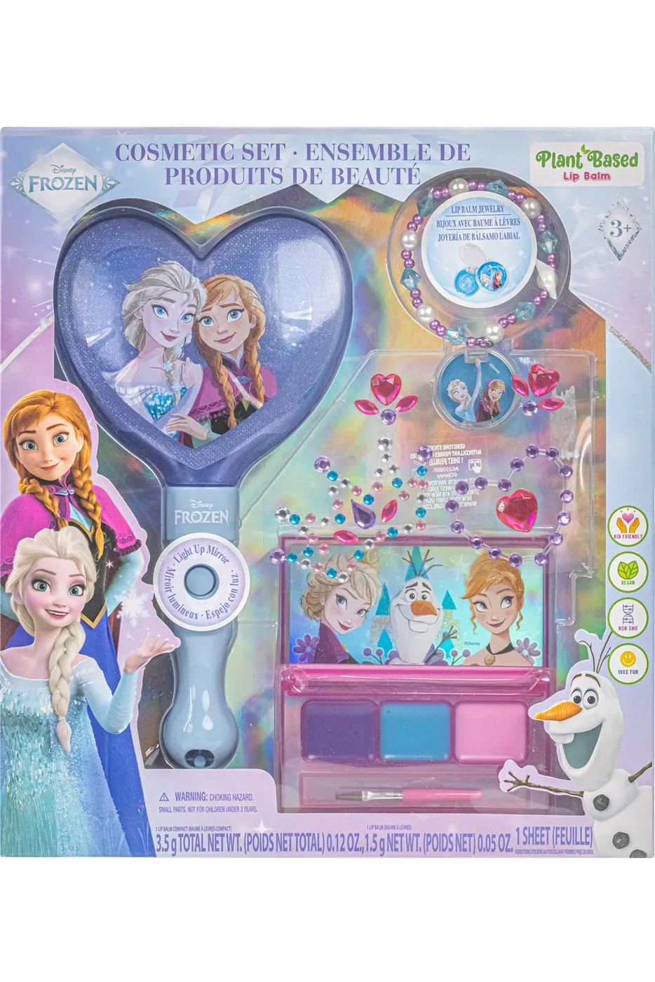 FZ4569GG_1.webp Townley Girl Frozen Lip Balm Set with Light-Up Mirror, Bracelet and Gemstone Body Stickers for Girls, Ages 3+ - view 12