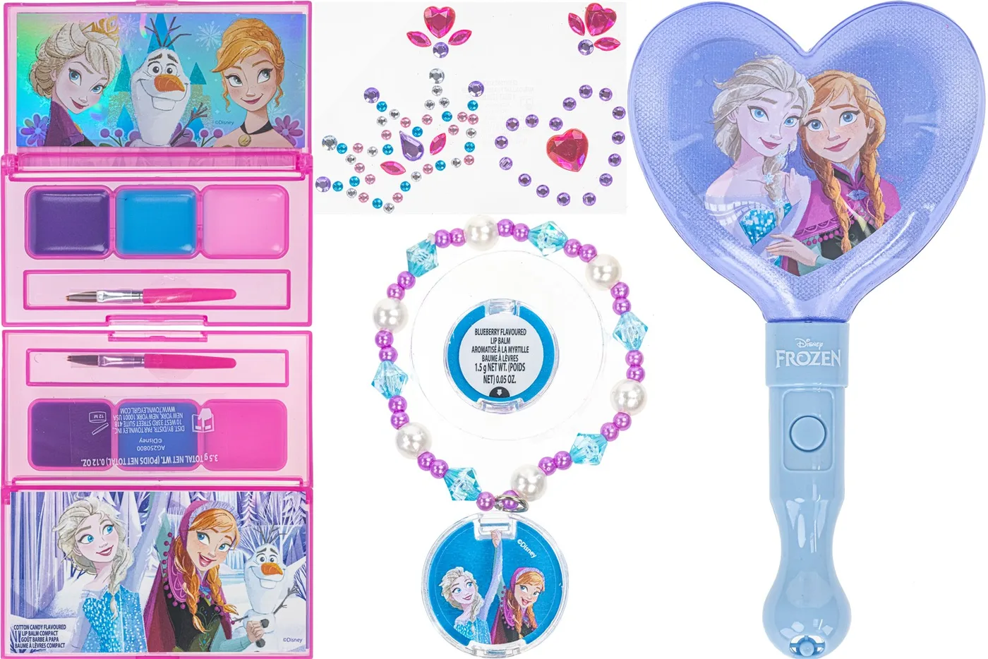 FZ4569GG_2.webp Townley Girl Frozen Lip Balm Set with Light-Up Mirror, Bracelet and Gemstone Body Stickers for Girls, Ages 3+ - view 13