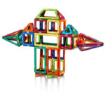 GeoSmart GeoSpace Station – 70-Piece Magnetic Construction Set with Lights and Spinner for Kids - view 5