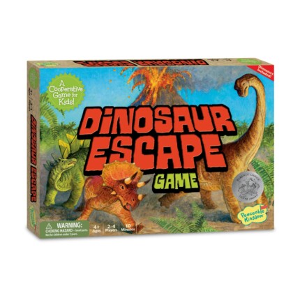 Peaceable Kingdom Dinosaur Escape – Cooperative Dinosaur Board Game with Fern Tokens and Volcano for Kids - view 2