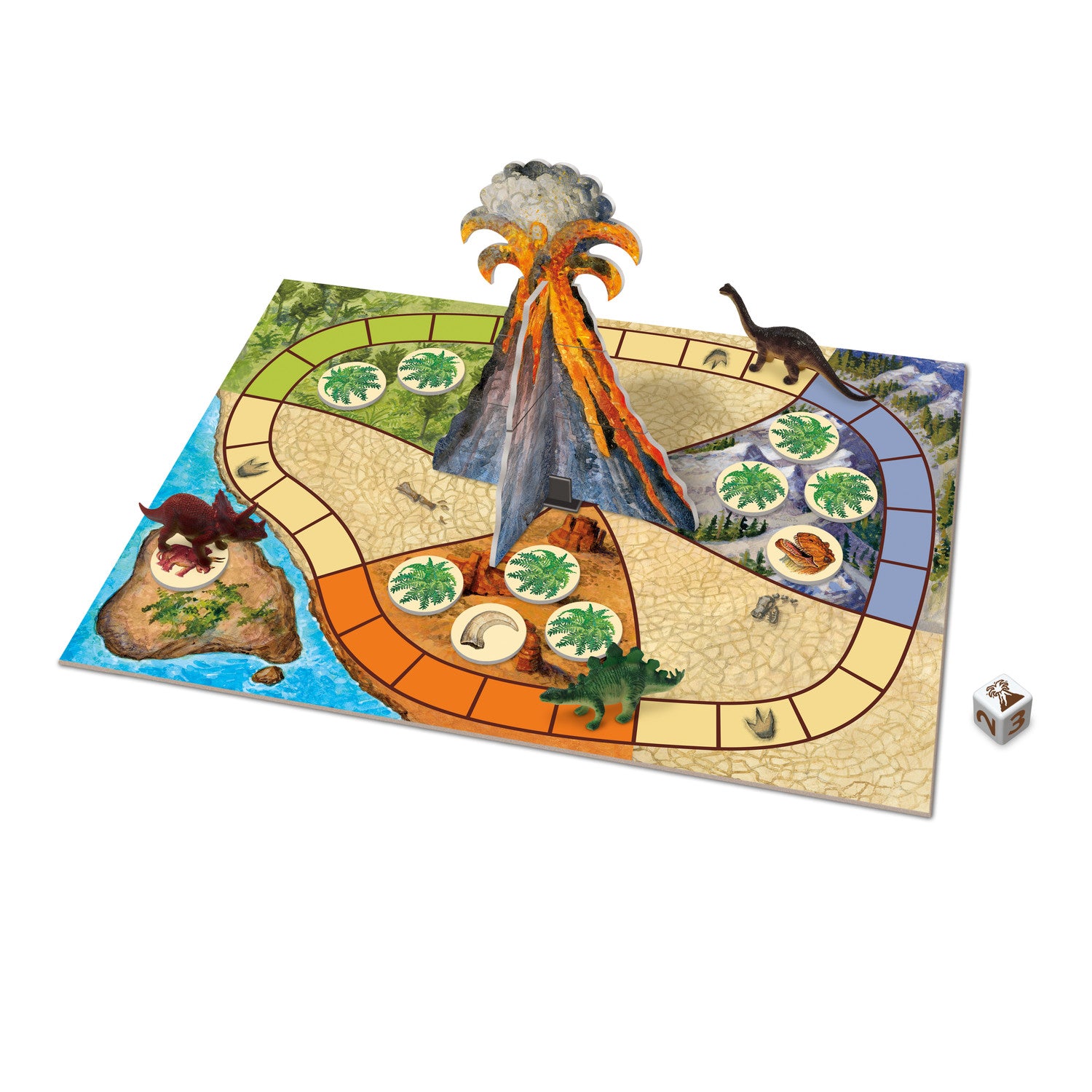 GMC71.jpg Peaceable Kingdom Dinosaur Escape – Cooperative Dinosaur Board Game with Fern Tokens and Volcano for Kids