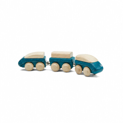 PlanToys Hybrid Train – Electric Magnetic Toy Train in Solid Wood and PlanWood for Toddlers