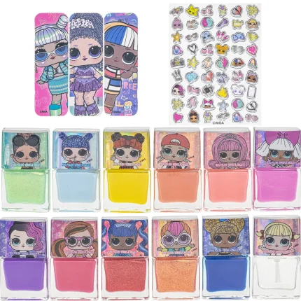 Townley Girl L.O.L. Surprise! 12-Pack Nail Polish Set with 3 Nail Files and Nail Stickers for Girls, Ages 3+ - view 2
