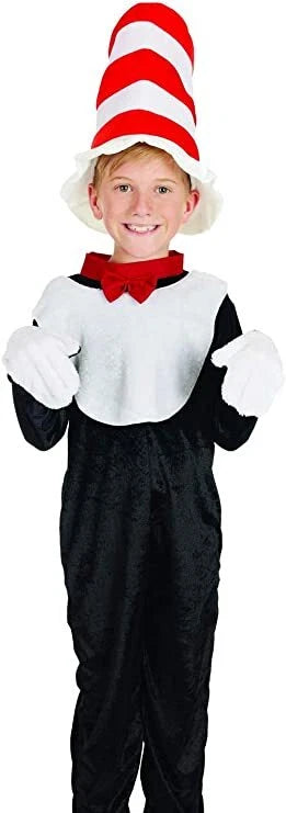 Fun Shack Mr Tom Costume for Boys – Black Jumpsuit with Striped Hat, Bow Tie and Gloves, Ages 6-8 Years - view 2