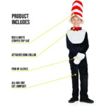 Fun Shack Mr Tom Costume for Boys – Black Jumpsuit with Striped Hat, Bow Tie and Gloves, Ages 6-8 Years - view 3