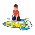 Peaceable Kingdom Floor Puzzle Rocket – Extra-Large Foil-Accented Puzzle, Approx. 2 x 3 Feet, Thick Pieces for Preschoolers -