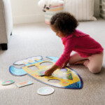 Peaceable Kingdom Floor Puzzle Rocket – Extra-Large Foil-Accented Puzzle, Approx. 2 x 3 Feet, Thick Pieces for Preschoolers -