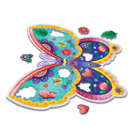 Peaceable Kingdom Butterfly Floor Puzzle – Giant Floor Jigsaw Puzzle Over 3 Feet Wide with Corded Carry Box for Kids - view 2