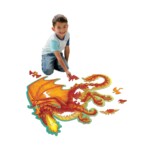 Peaceable Kingdom Floor Puzzle Dragon – Giant Dragon Jigsaw Puzzle About 3 Feet Wide with Corded Carry Box for Kids - view 6