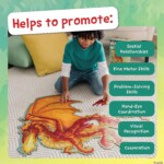 Peaceable Kingdom Floor Puzzle Dragon – Giant Dragon Jigsaw Puzzle About 3 Feet Wide with Corded Carry Box for Kids - view 3