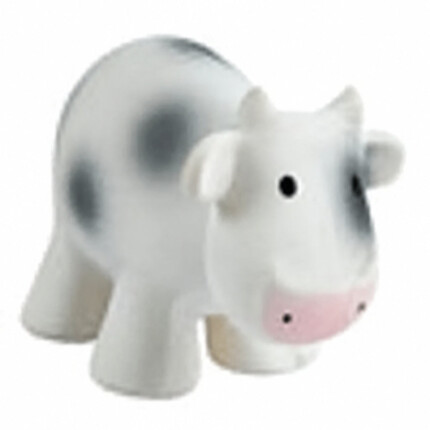 Cow Organic Natural Rubber Rattle, Teether and Bath Toy 9 cm for Babies, Ages 0+