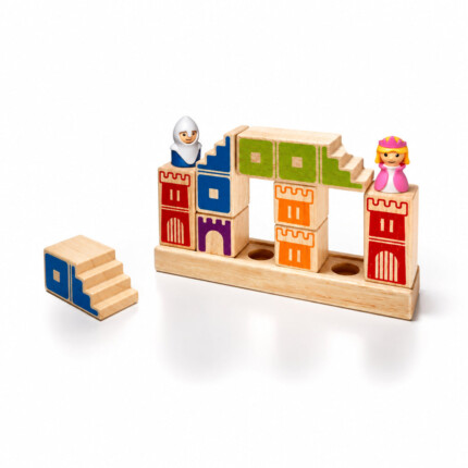 Smart Games Camelot Jr. – Wooden Towers and Stairs Logic Puzzle Game with 48 Challenges