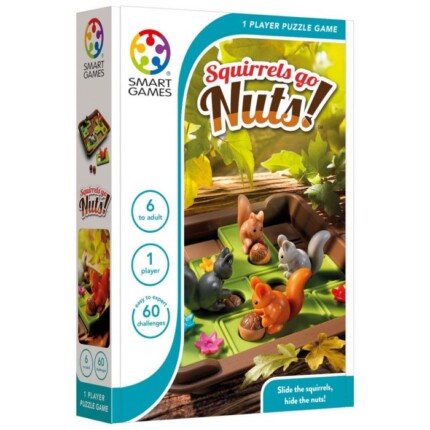 Smart Games Squirrels Go Nuts! – Sliding Puzzle Game with 60 Challenges for Kids