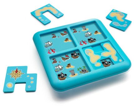 Smart Games Pirates Jr. Hide and Seek – Travel Puzzle Game with 60 Challenges and 4 Playing Pieces