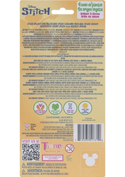 Townley Girl Stitch 5-Pack Kids Lip Gloss Set with 3D Toppers – Shimmery Flavoured Glosses for Girls, Ages 3+ - view 2