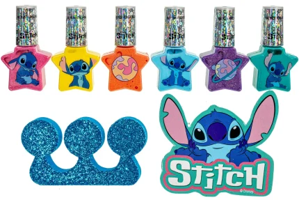 Townley Girl Stitch and Angel 6-Pack Star-Shaped Nail Polish Set with Nail File and Toe Spacers for Girls, Ages 3+ - view 2