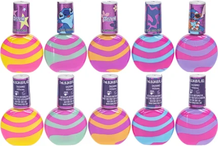 Townley Girl Stitch 10-Pack Swirl Nail Polish Set with Nail Stickers, Toe Spacers and Nail File for Girls, Ages 3+ - view 2
