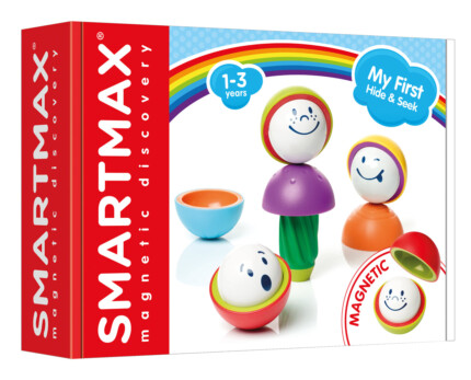 SmartMax My First Hide & Seek – 10-Piece Magnetic Stacking Set with Funny-Faced Balls, Ages 1-3 Years