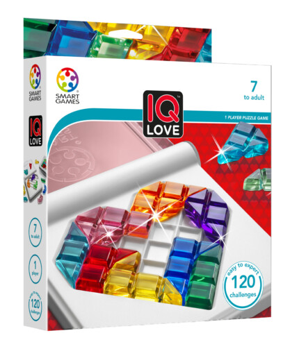 SmartGames IQ-Love Puzzler – Travel Puzzle Game with Double-Sided Board and 120 Challenges, Ages 7+