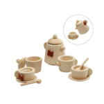 PlanToys Tea Set – Pretend Play Tea Party Set with Teapot, Sugar Bowl, Milk Pitcher, 2 Cups, 2 Saucers and 2 Teaspoons - view