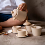 PlanToys Tea Set – Pretend Play Tea Party Set with Teapot, Sugar Bowl, Milk Pitcher, 2 Cups, 2 Saucers and 2 Teaspoons - view