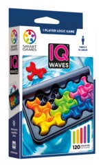 SmartGames IQ Waves – Compact Packing Puzzle Game with 120 Challenges and Soft-Touch Pieces for Kids