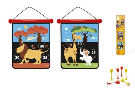 Scratch Europe Magnetic Darts Medium Safari – Double-Sided Magnetic Dart Board Game for Kids