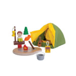 PlanToys Camping Set – Pretend Play Set with Tent, Camper, Lantern, Sleeping Bag and Campfire, Ages 3+ - view 5