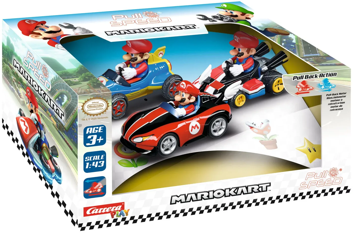 carrera-13016-1.webp Carrera Pull&Speed Mario Kart Mario Collectors Pull-Back Toy Car 1:43 Scale Ages 3+
