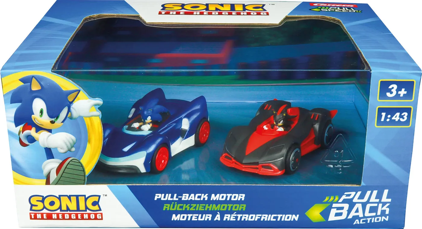 carrera-13023-1.webp Carrera Pull&Speed Twin Pack Sonic vs Shadow 1:43 Pull-Back Toy Cars Ages 3+