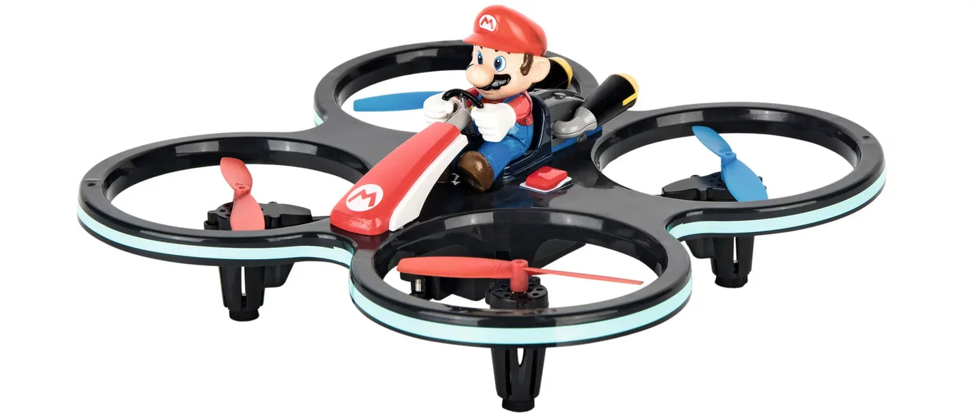 carrera-503024-1.webp Carrera RC Mini Mario Copter Quadcopter, 2.4 GHz, 3D Looping, Rotor Protection Cage, Multicolour for Kids Ages 8+
