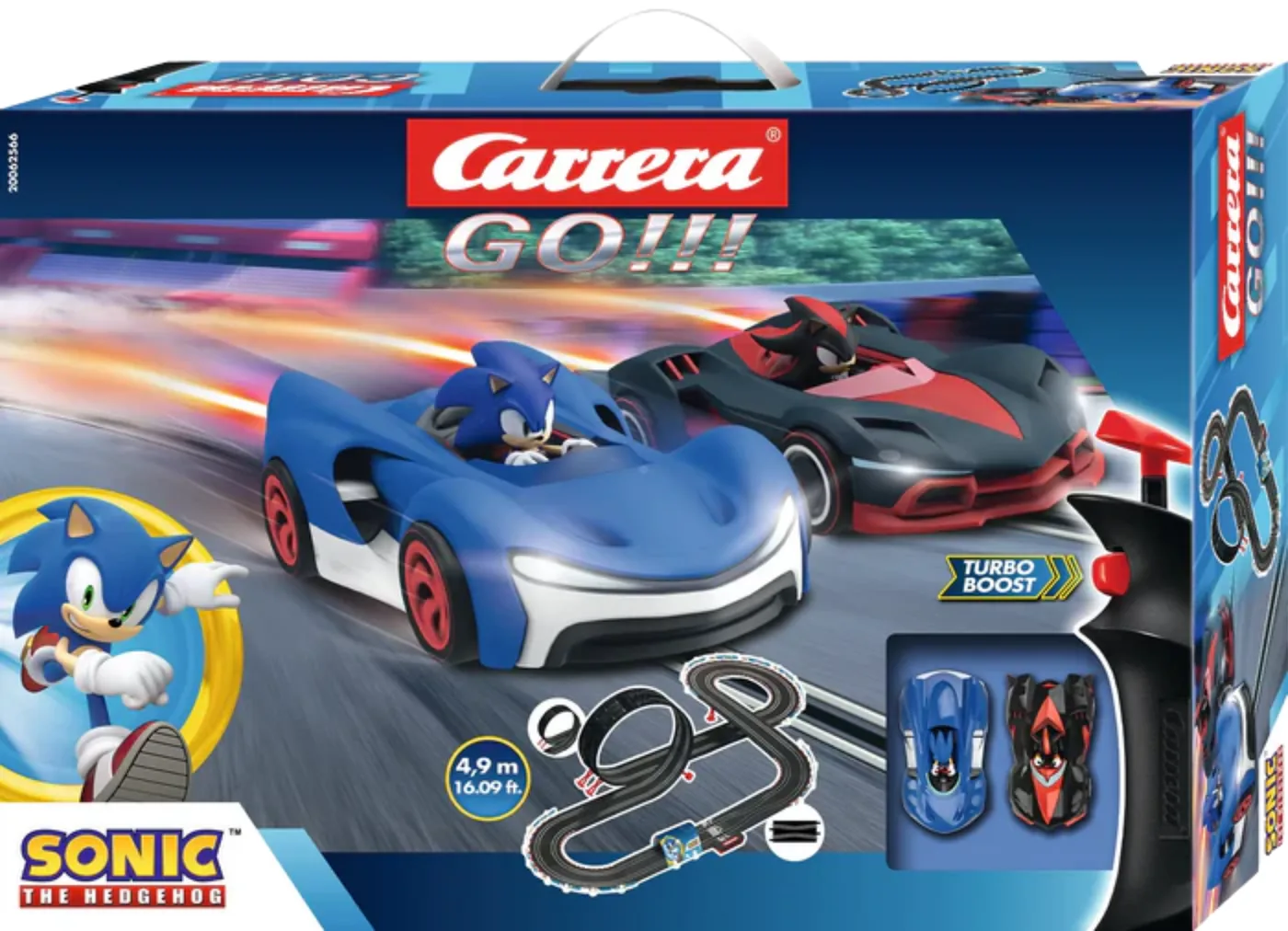 carrera-62566-1.webp Carrera GO!!! Sonic the Hedgehog Slot Car Racing Set with Sonic and Shadow Cars, Track Length 4.9 m, for Kids Ages 6+