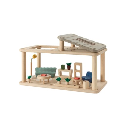 PlanToys PlanSpace Gathering Flat with Sunroom – Modular Dollhouse Room for Dolls and Figurines, Ages 3+ - view 2