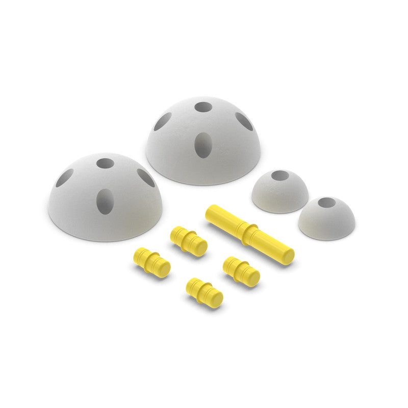 modu-half-balls-yellow.jpg MODU Half Balls and Pegs (Add On) – Red – Modular Building Blocks Add-On for Babies and Kids, Ages 0 Months to 6 Years