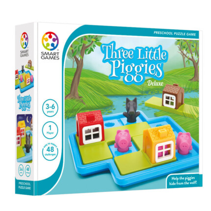 Smart Games Three Little Piggies – Preschool Puzzle Game with 3 Big Puzzle Pieces for Kids