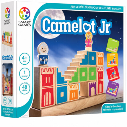 Smart Games Camelot Jr. – Wooden Towers and Stairs Logic Puzzle Game with 48 Challenges - view 2