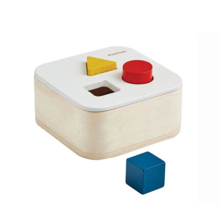 PlanToys Shape & Sort It Out Bin – Bent Wood Shape Sorting Toy with Removable Lid for Toddlers - view 2