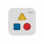 PlanToys Shape & Sort It Out Bin – Bent Wood Shape Sorting Toy with Removable Lid for Toddlers