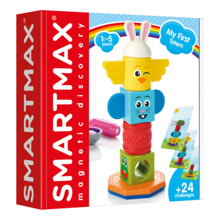 SmartMax My First Totem – Magnetic Building Toy with 24 Challenges for Toddlers