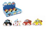 Scratch Europe Wooden Cars – 12 Piece Display of Ambulance, Fire Truck, Taxi and Police Car, Ages 12 Months+