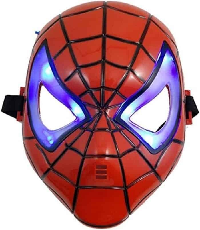 Generic kids luminous led halloween spiderman face mask for kids ages 3