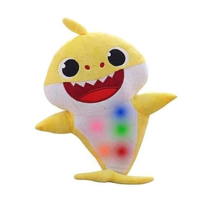 generic baby shark plush toy with music and light best for gifting yellow